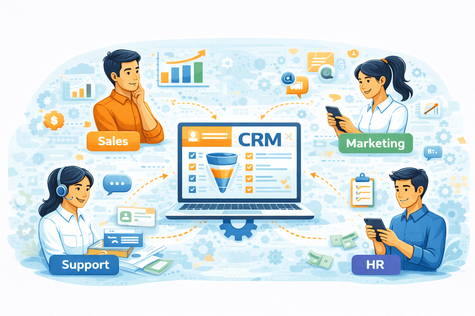 Quais áreas da empresa podem se beneficiar de um CRM